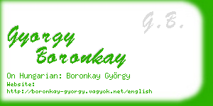 gyorgy boronkay business card